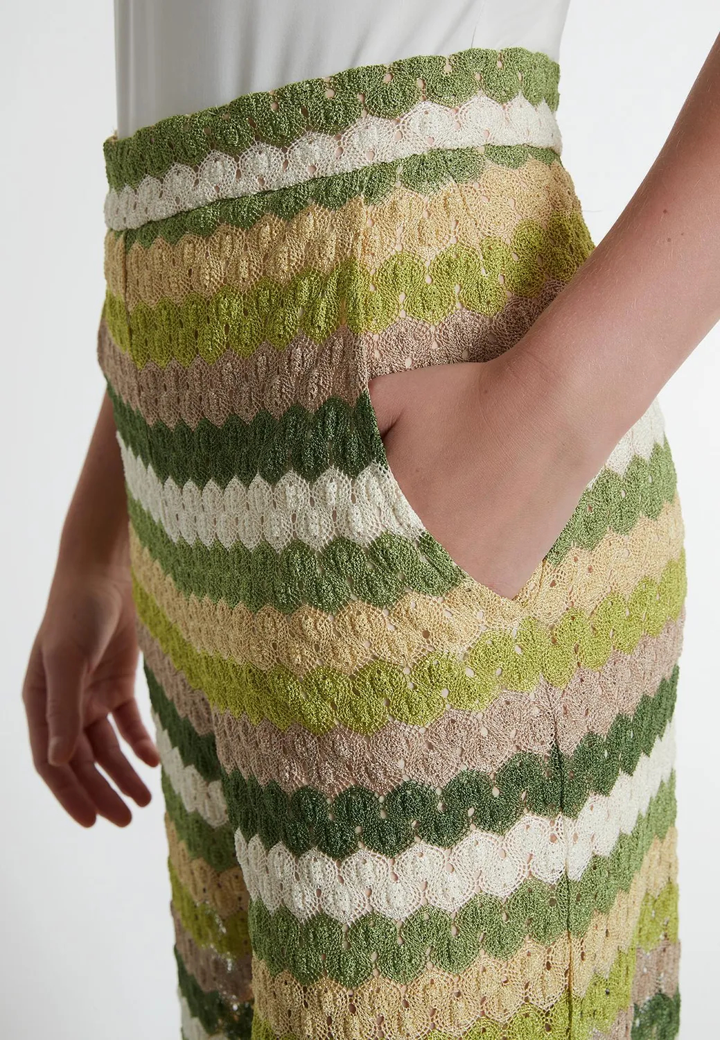 Ana Alcazar Kolja pantaloni maglia traforata tasche