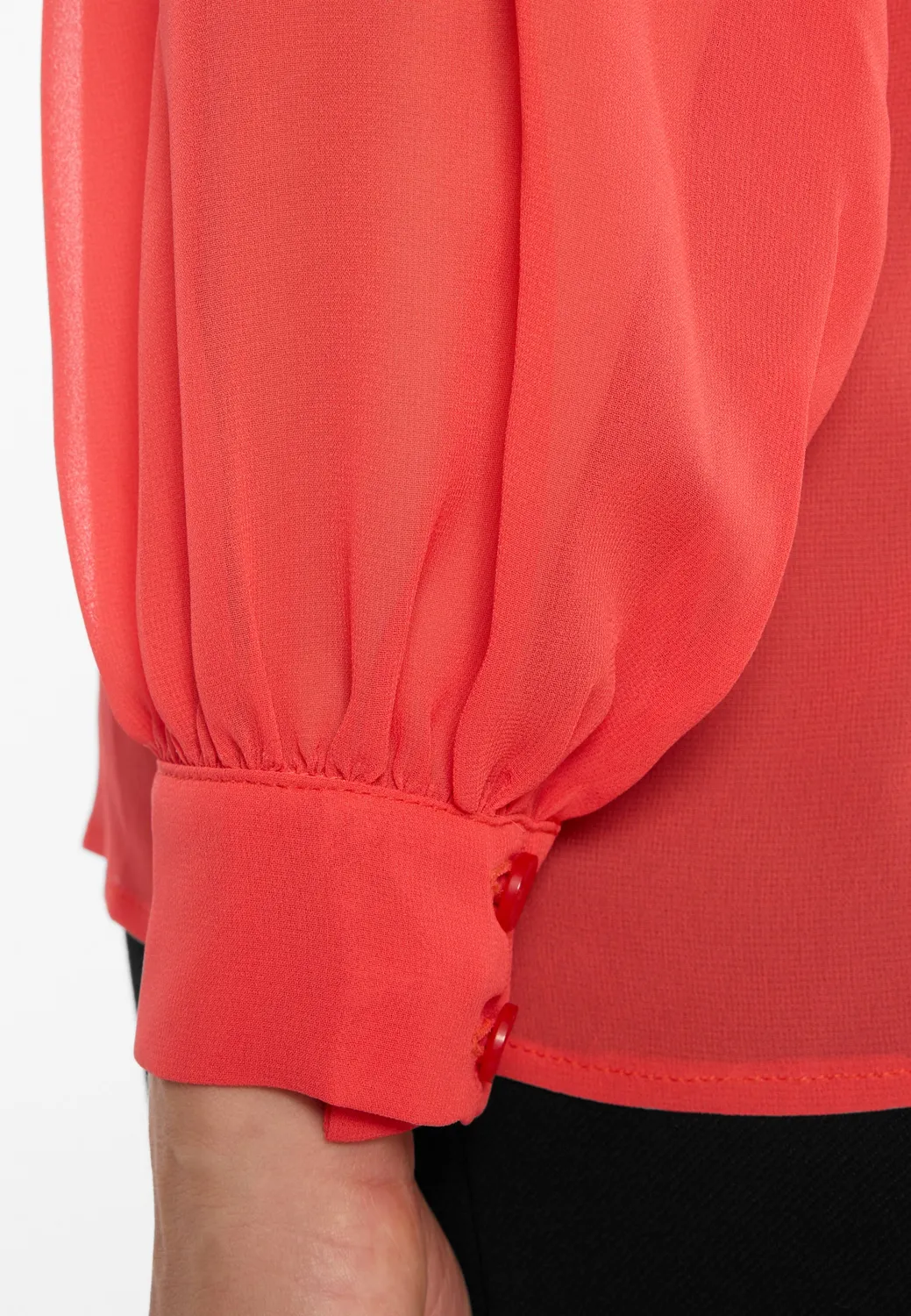 Ana Alcazar Cosasa blusa rossa chiffon con fiocco