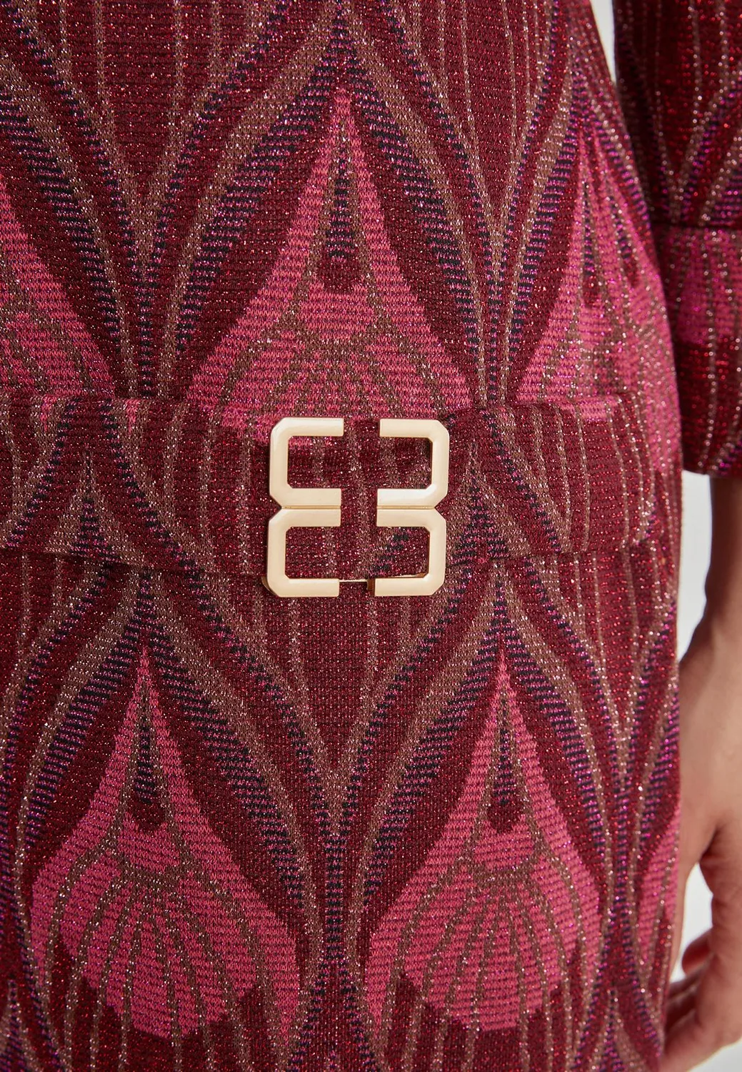 Ana Alcazar Penava abito tunica broccato bordeaux