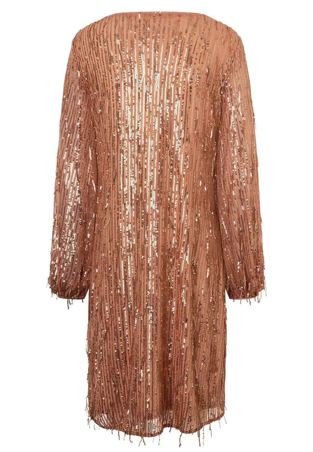 Ana Alcazar Ibies vestito paillettes rosa cipria