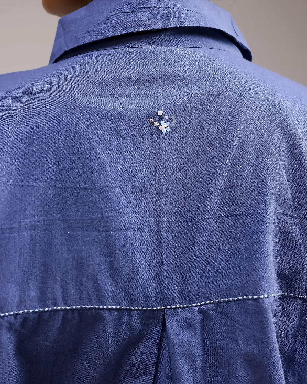 Our Dve Sheer tunica cotone blu scuro taglia unica