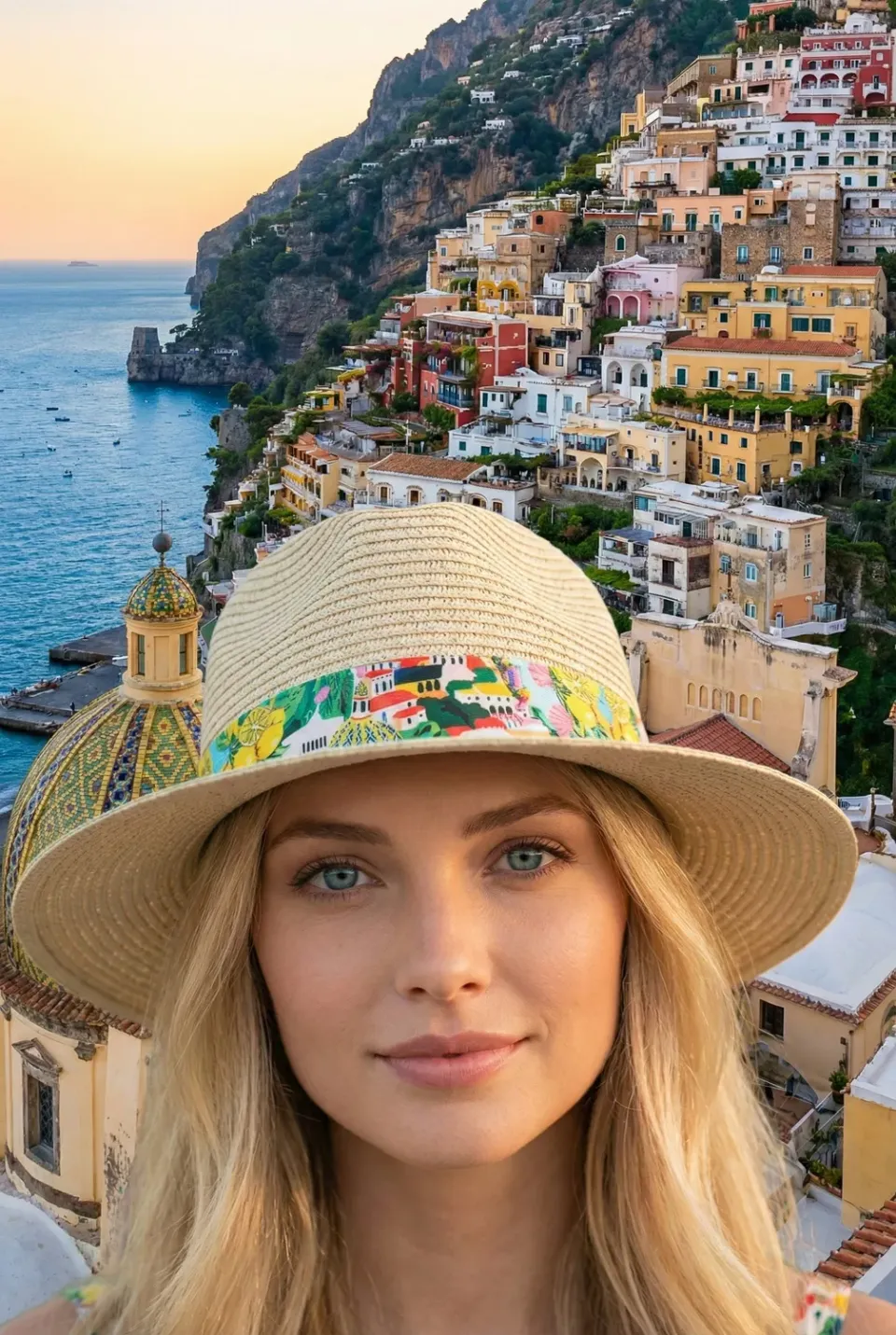 Antica Sartoria FW079 cappello rosa carta Positano