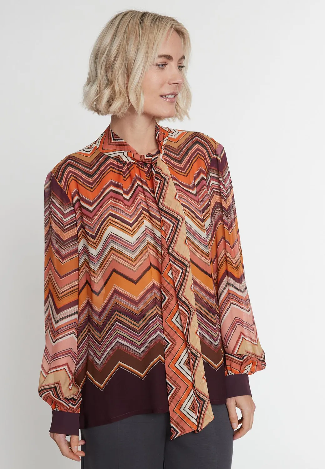 Ana Alcazar Manika blusa con fiocco zigzag