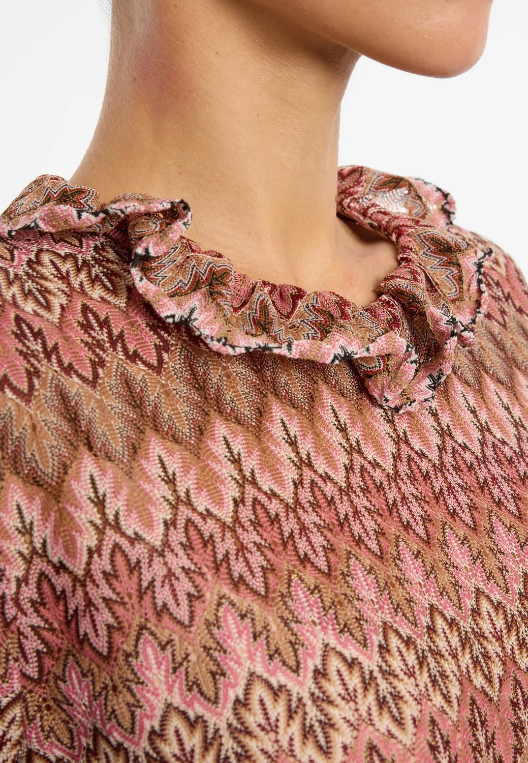 Ana Alcazar Etinae top boho bordeaux a balze