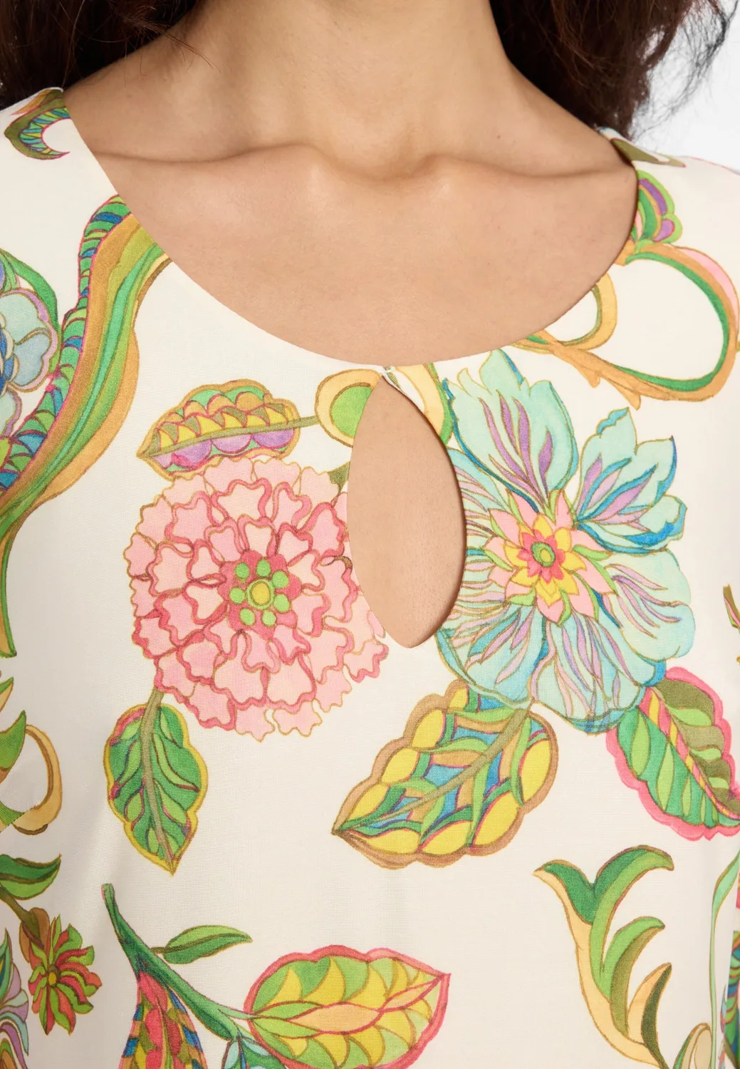 Ana Alcazar Diery abito floreale linea A crema