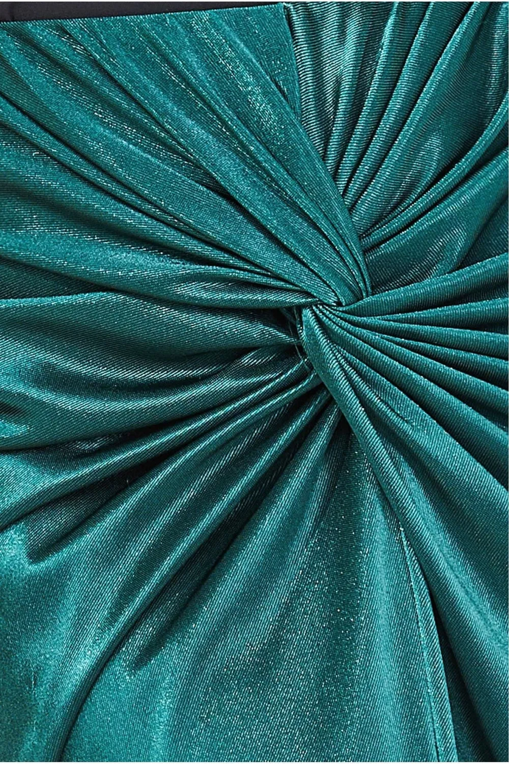 Goddiva Satin Knotted gonna verde smeraldo midi
