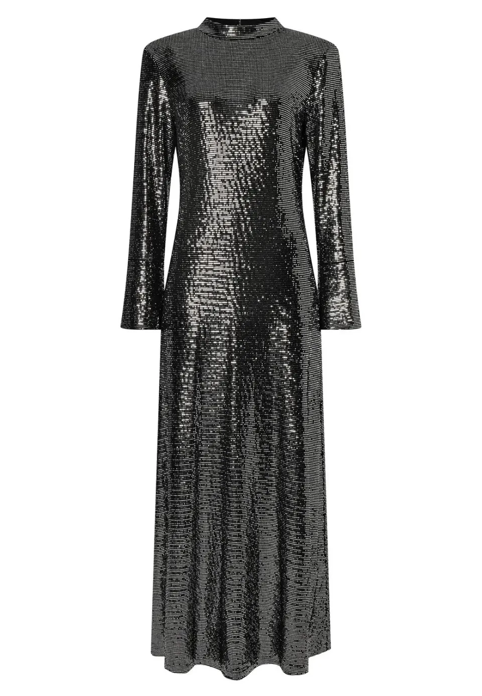 Ana Alcazar Ofrosa abito lungo argento paillettes maxi