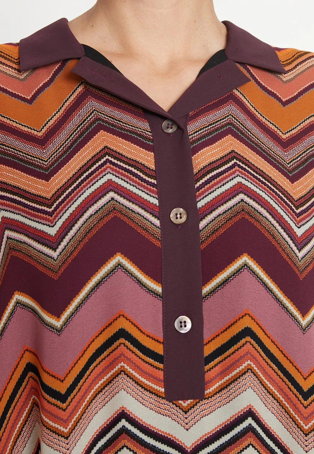 Ana Alcazar Manea chemisier chiffon zigzag
