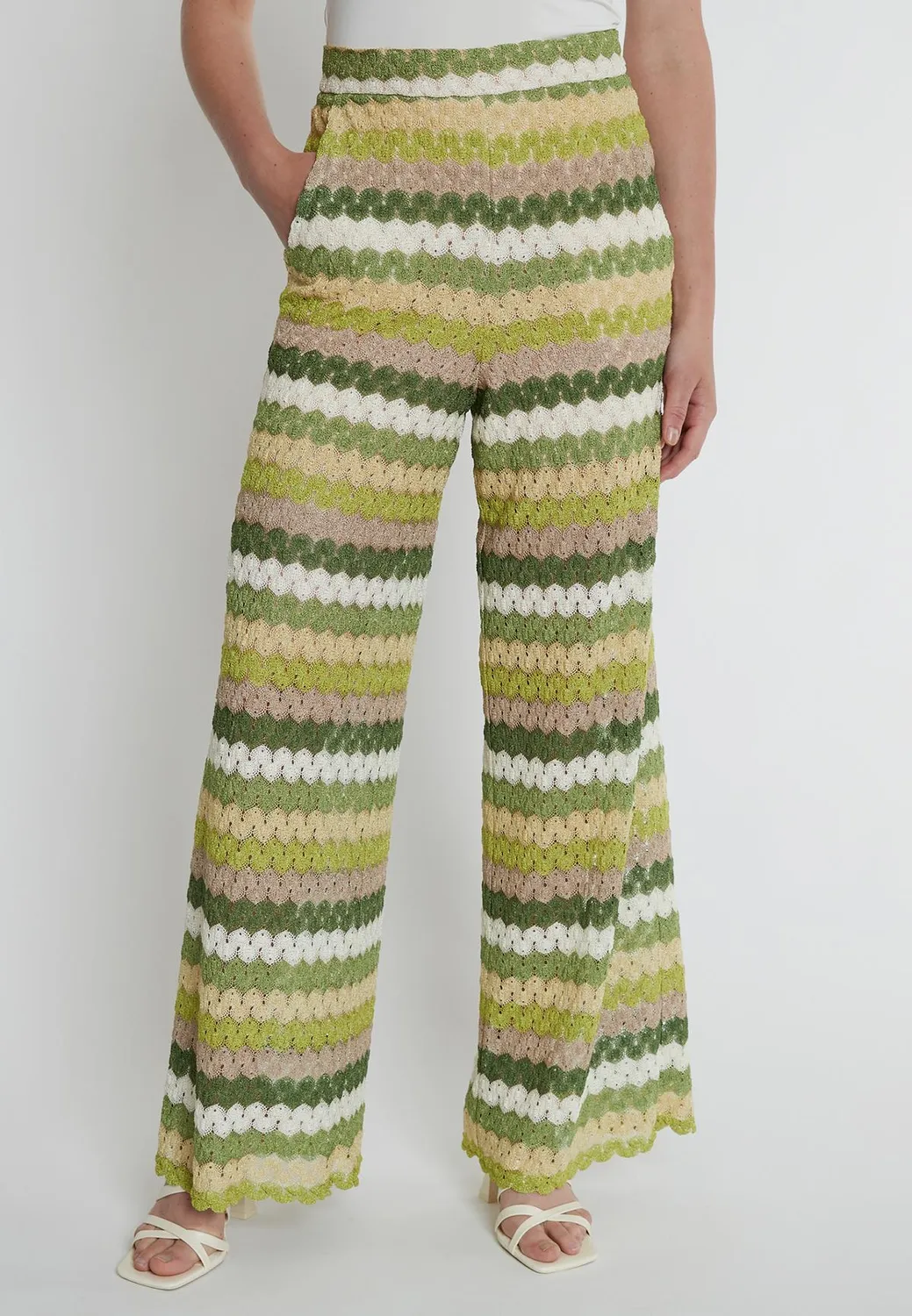 Ana Alcazar Kolja pantaloni maglia traforata tasche