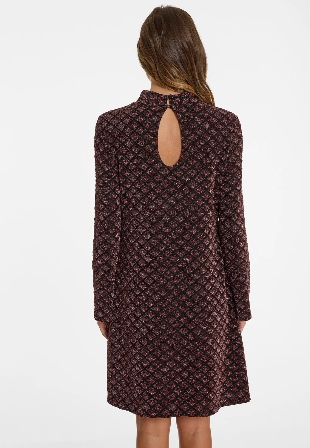 Ana Alcazar Ablino abito lurex bordeaux corto
