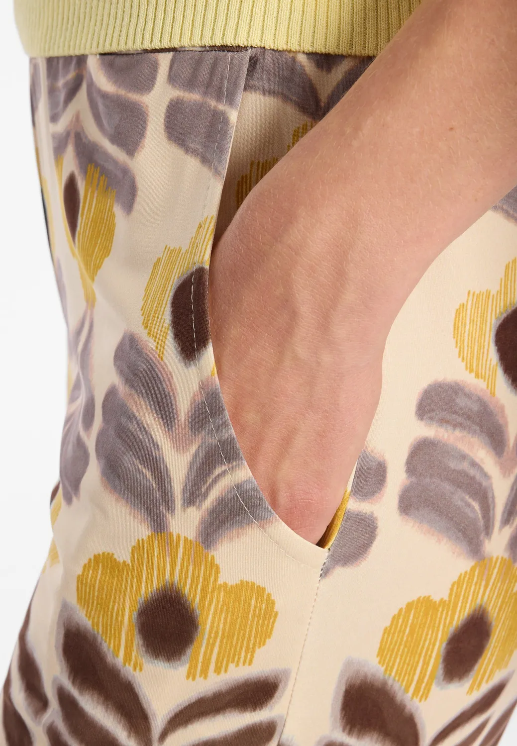 Ana Alcazar Donai pantaloni jersey marrone fiori