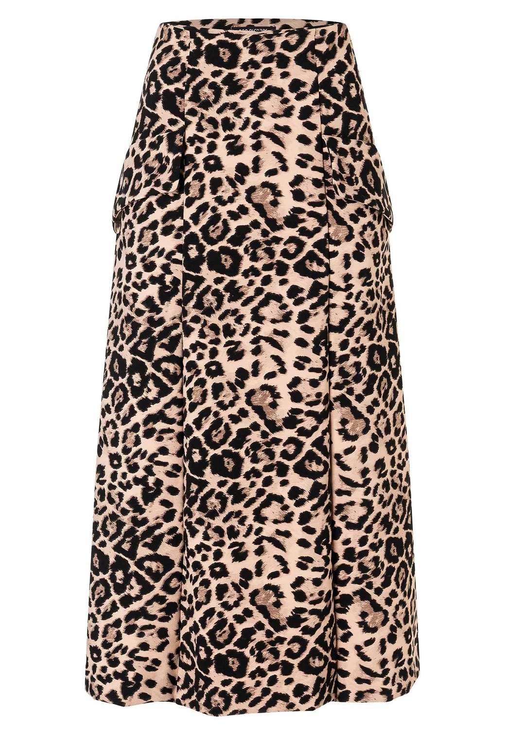 Ana Alcazar Adawa gonna midi animalier beige nero