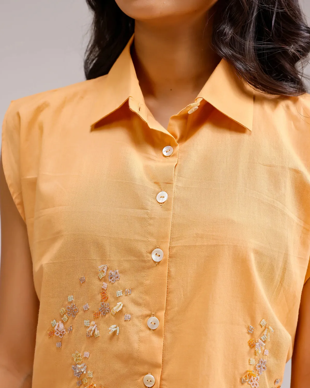 Our Dve Fresh Dew Top crop arancione ruggine in cotone