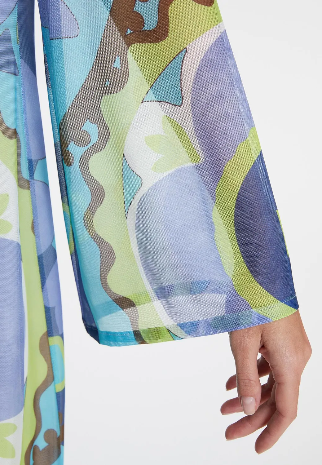 Ana Alcazar Wemmy caftano maxi fiori azzurro