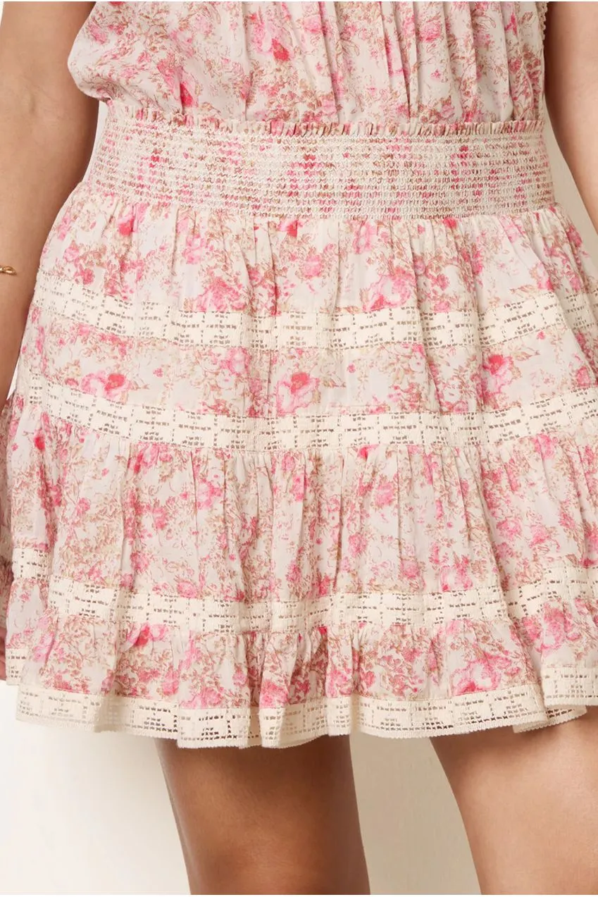 Blue Vanilla Mini Floral gonna rosa M floreale cotone