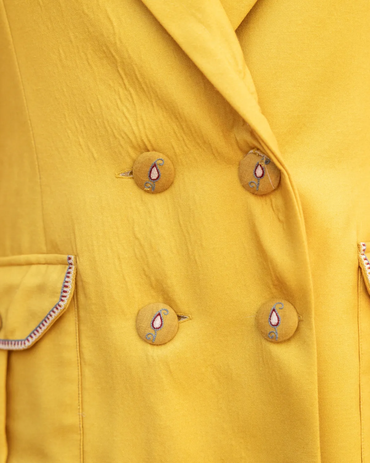 Our Dve Rhysa Jacket blazer senape cotone seta taglia L