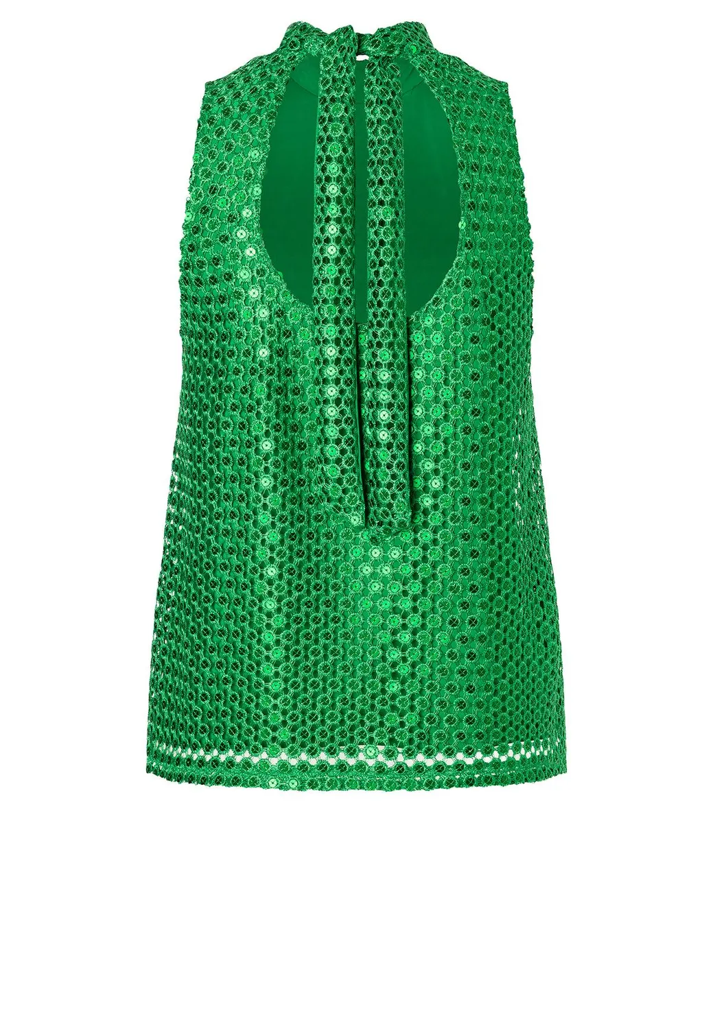 Ana Alcazar Pacira top paillettes verde senza maniche