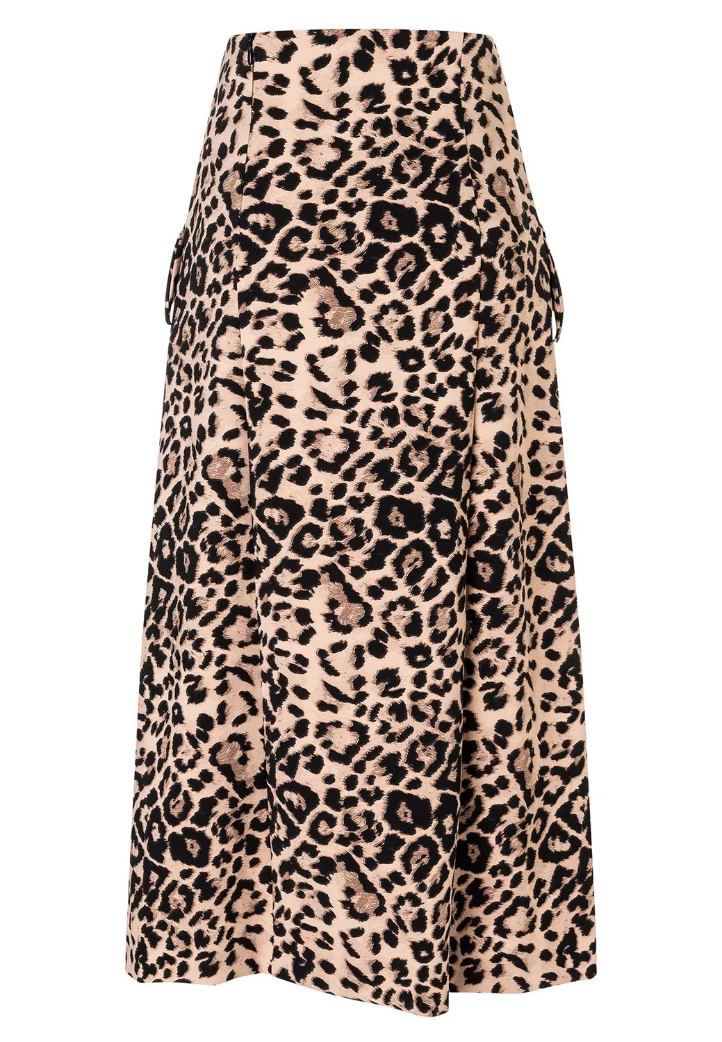 Ana Alcazar Adawa gonna midi animalier beige nero
