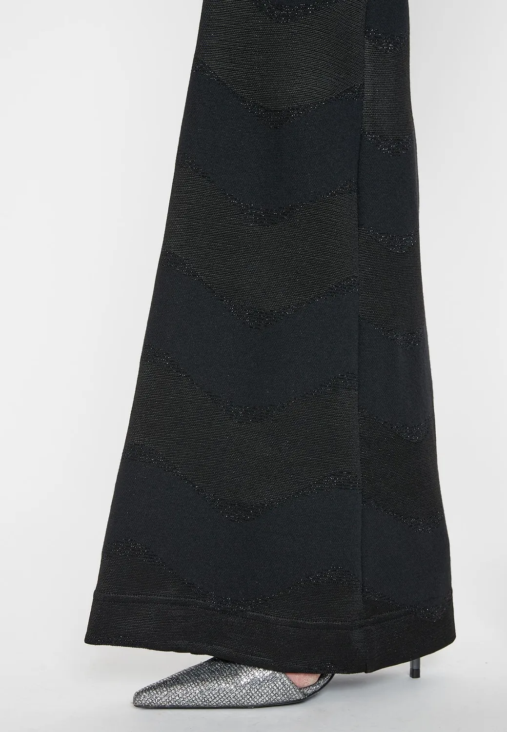 Ana Alcazar Saponi pantalone zampa nero lurex
