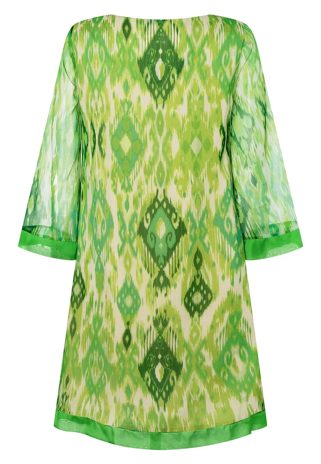 Ana Alcazar Lilo abito svasato chiffon verde fantasia