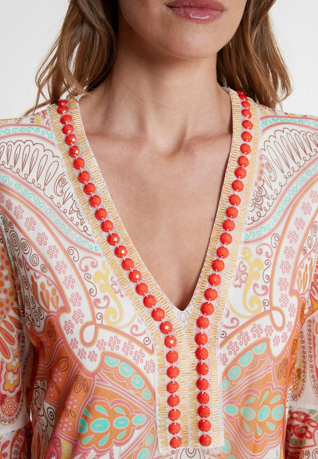 Ana Alcazar Welona abito caftano maxi paisley