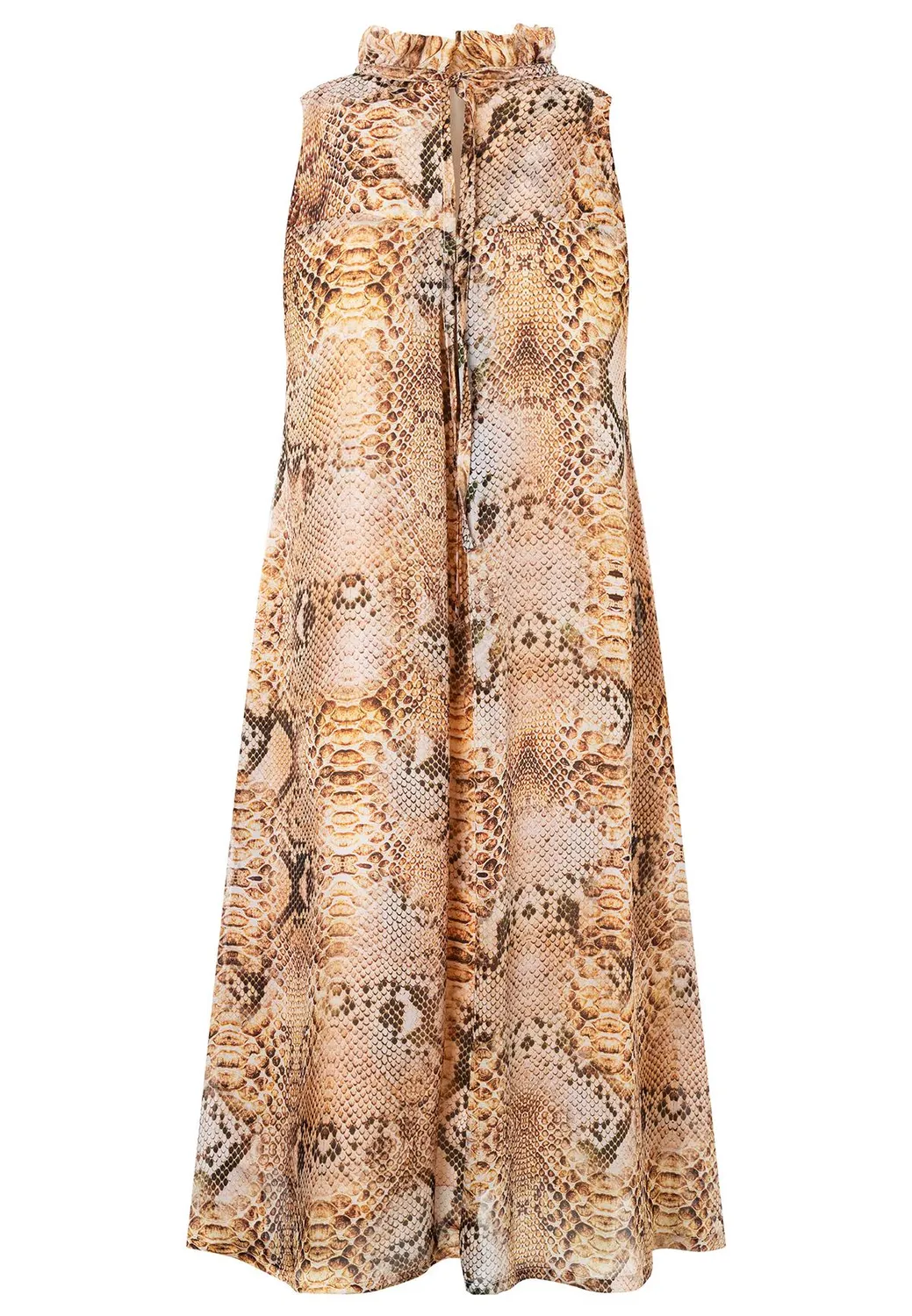 Ana Alcazar Pakela abito chiffon animalier marrone