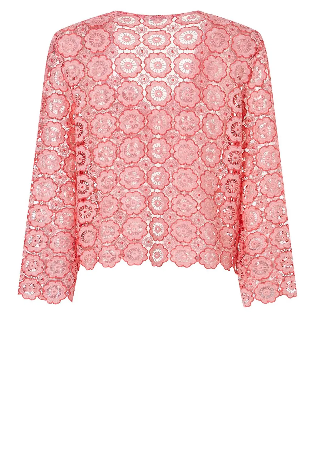 Ana Alcazar Zaha giacca in pizzo rosa corallo