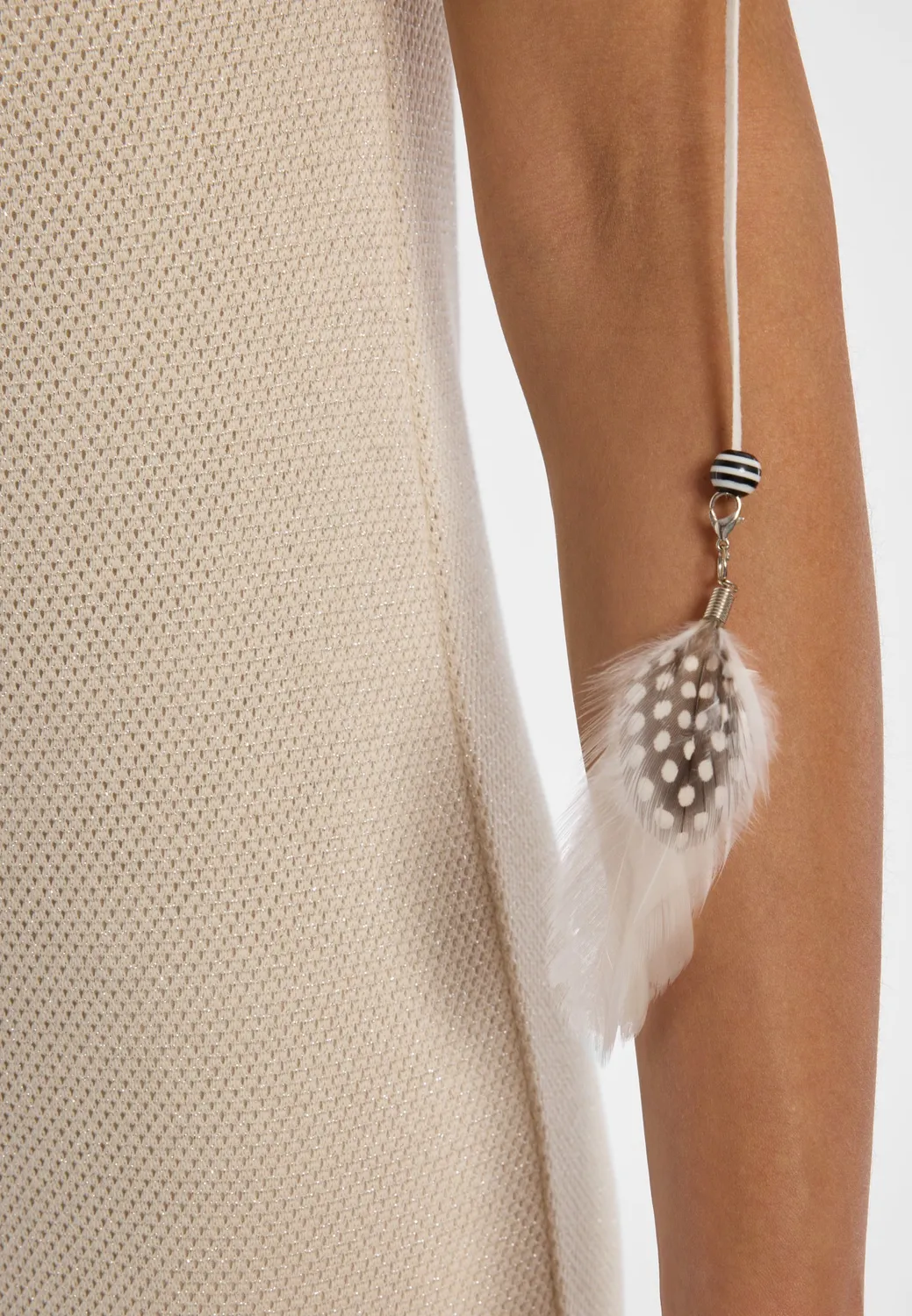 Ana Alcazar Danie abito midi crema maglia luminosa
