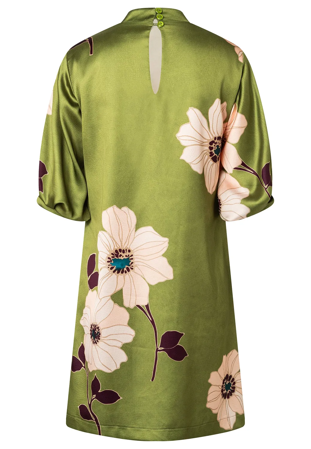 Ana Alcazar Delin abito in raso verde mini