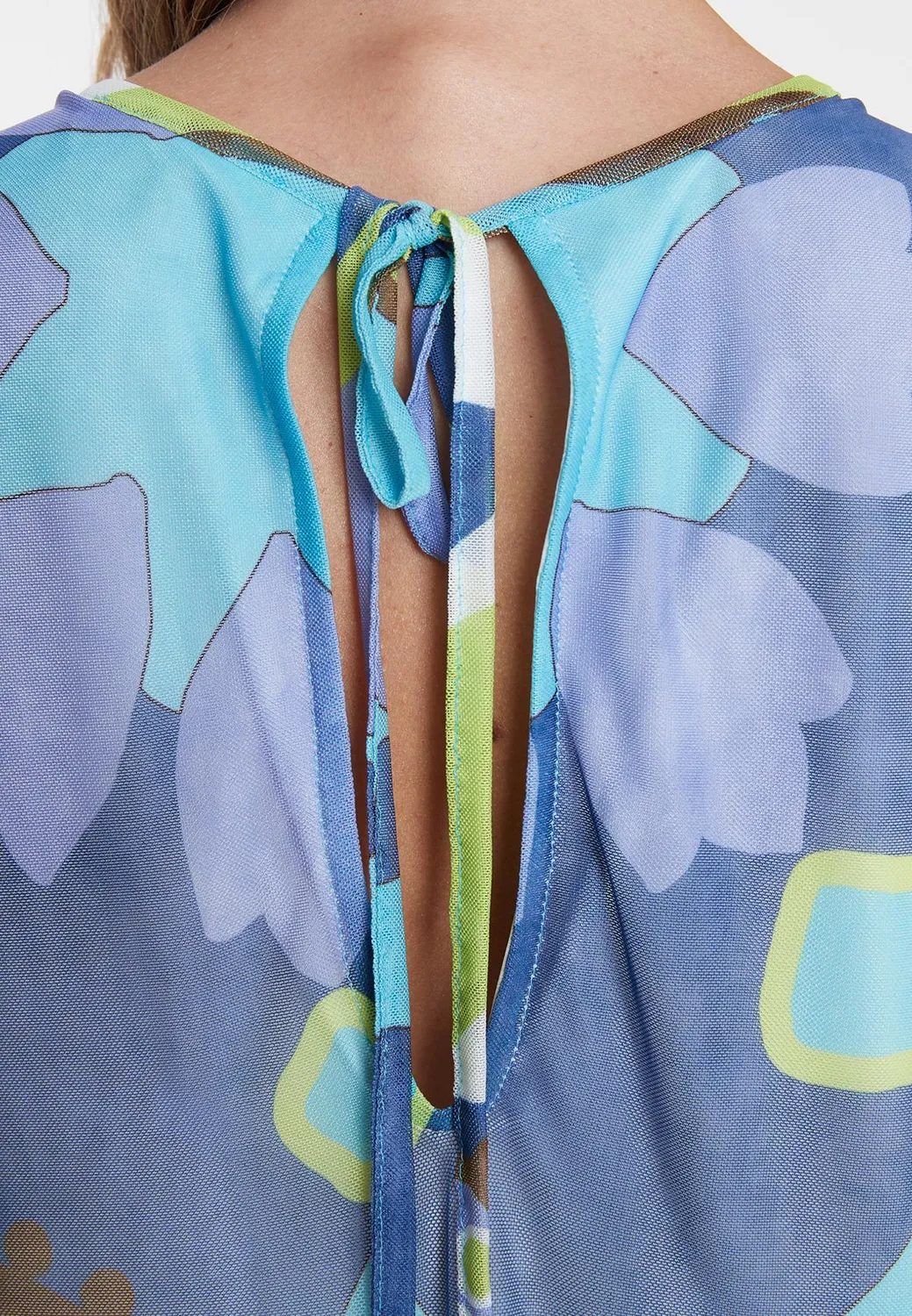 Ana Alcazar Wemona vestito rete azzurro fiori
