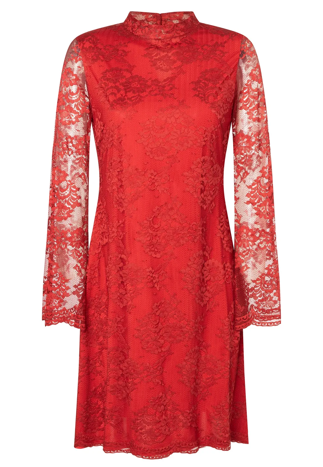 Ana Alcazar Cenny abito pizzo rosso ruggine