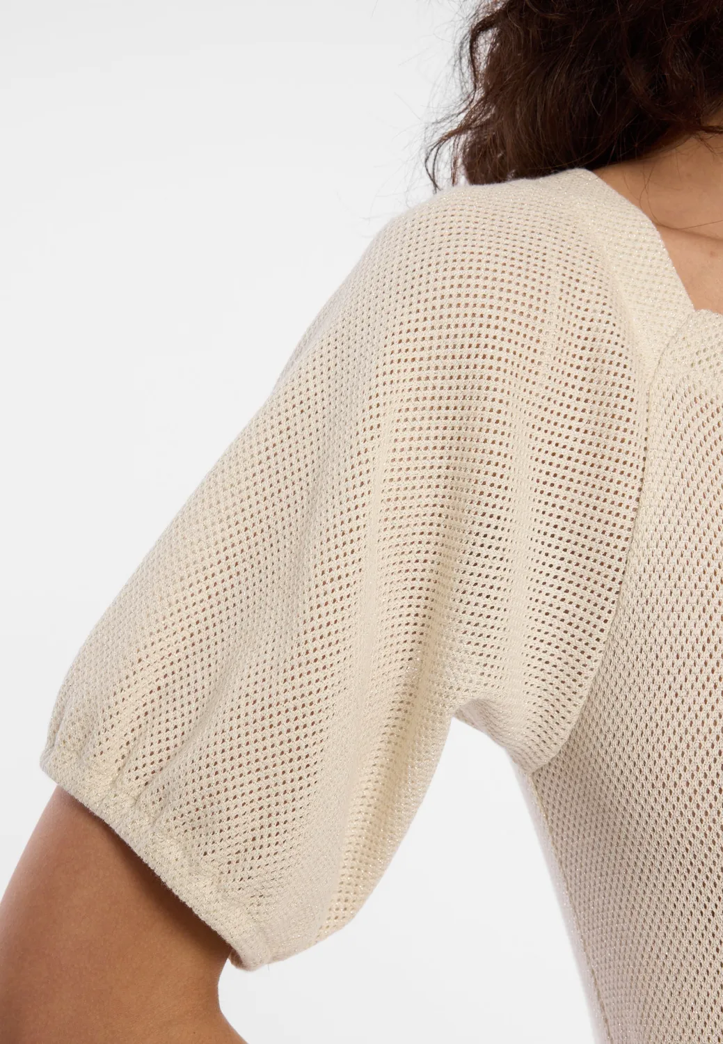 Ana Alcazar Danya midi abito maglia crema