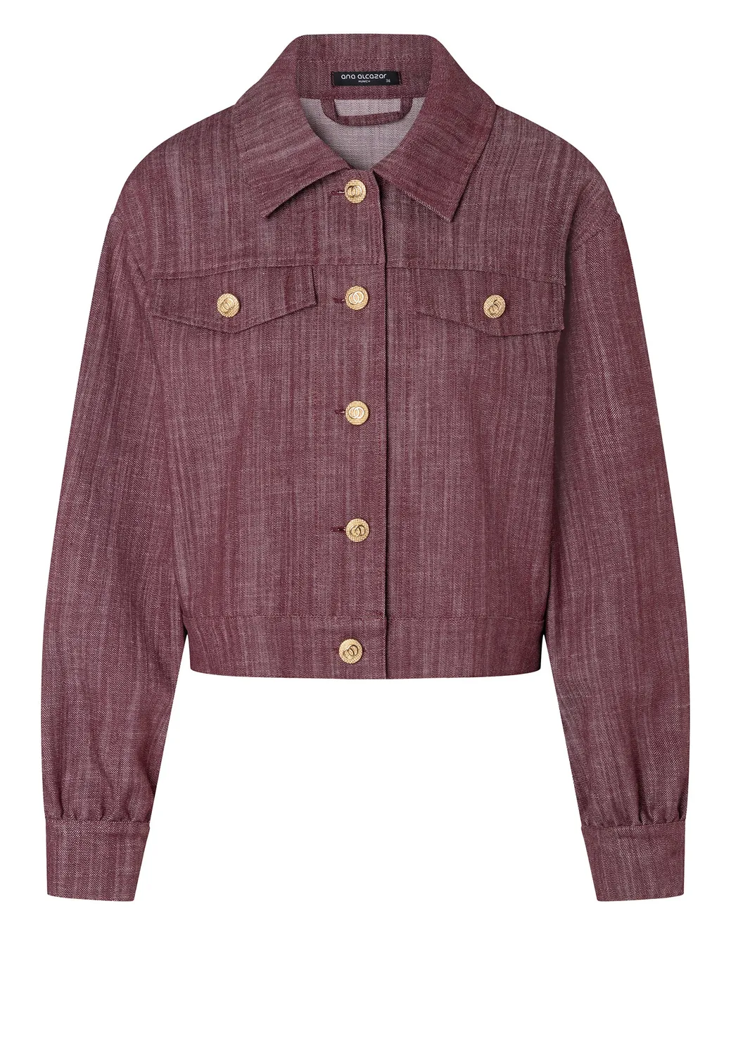 Ana Alcazar Enlisary giacca jeans corta bordeaux