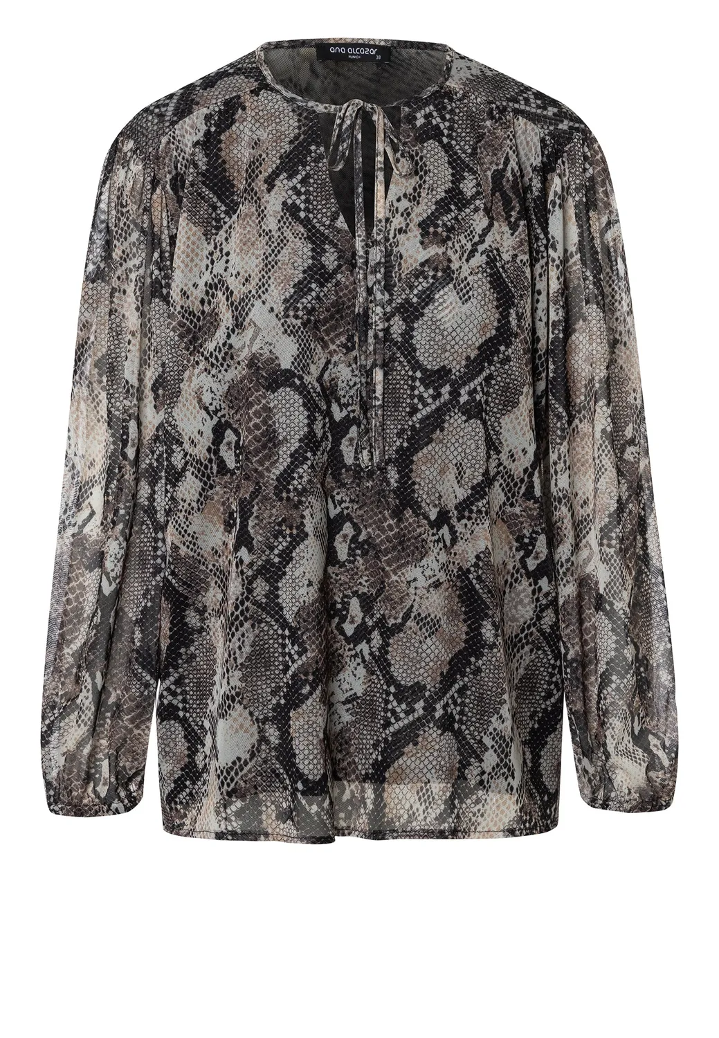 Ana Alcazar Etorae blusa rete pitonata marrone