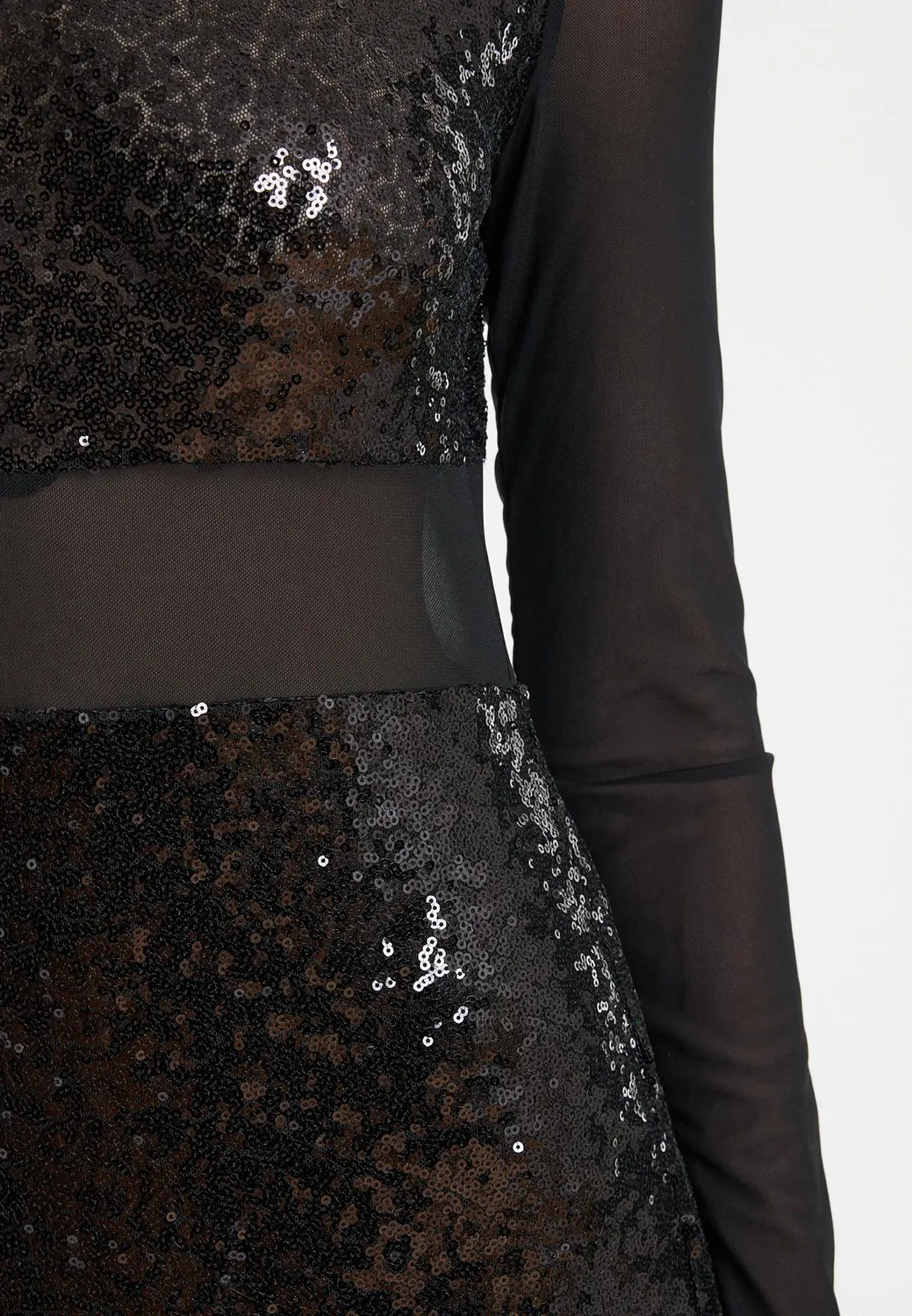 Ana Alcazar Taffa abito paillettes nero lungo