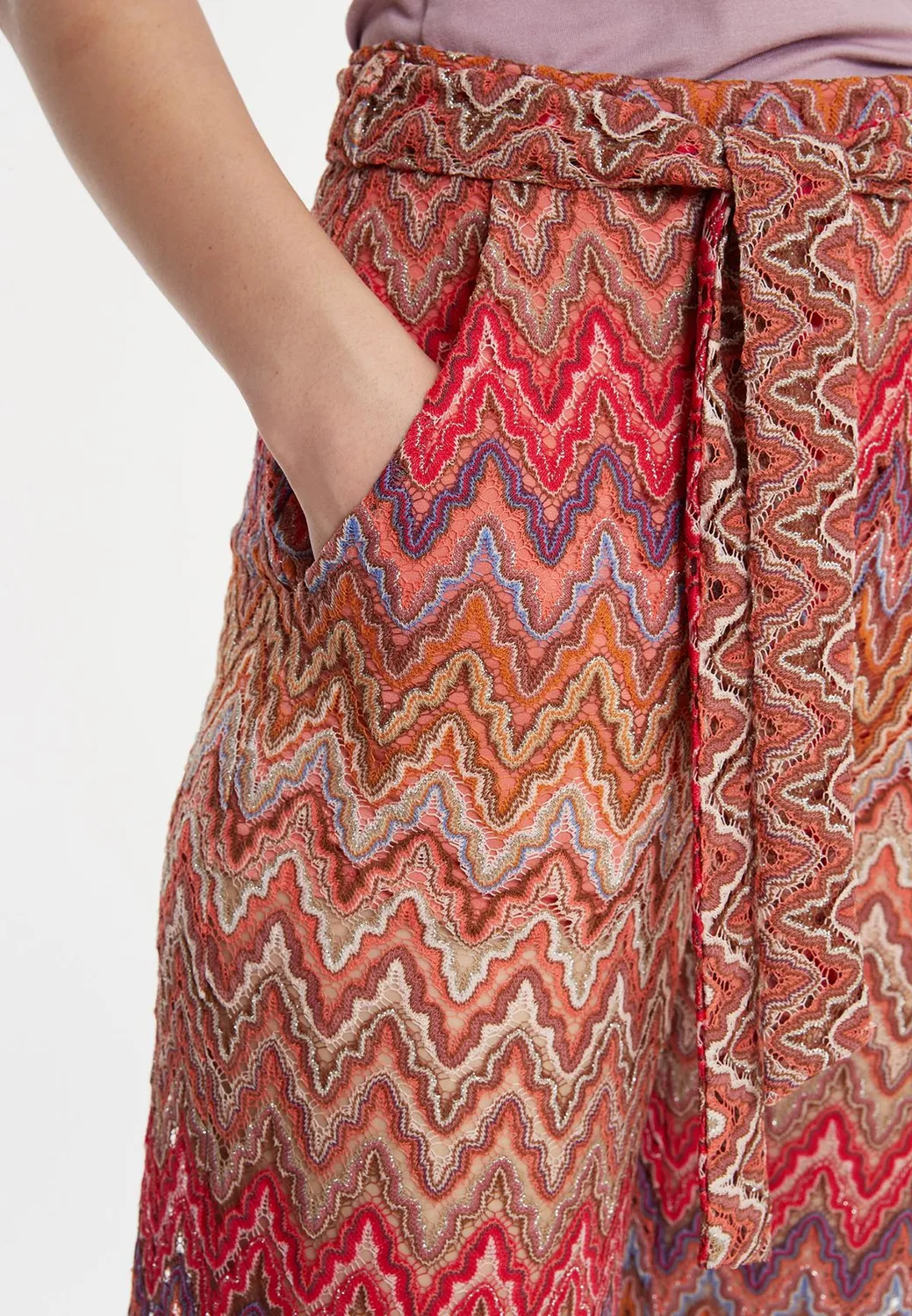 Ana Alcazar Zaybea pantaloni maglia larga rosso