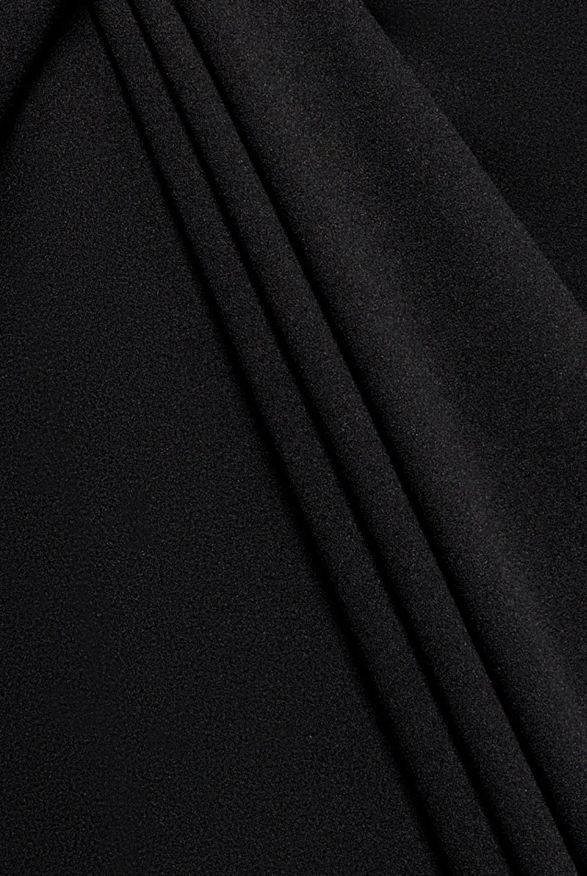 Goddiva Front Wrap Asymmetric abito maxi nero scuba