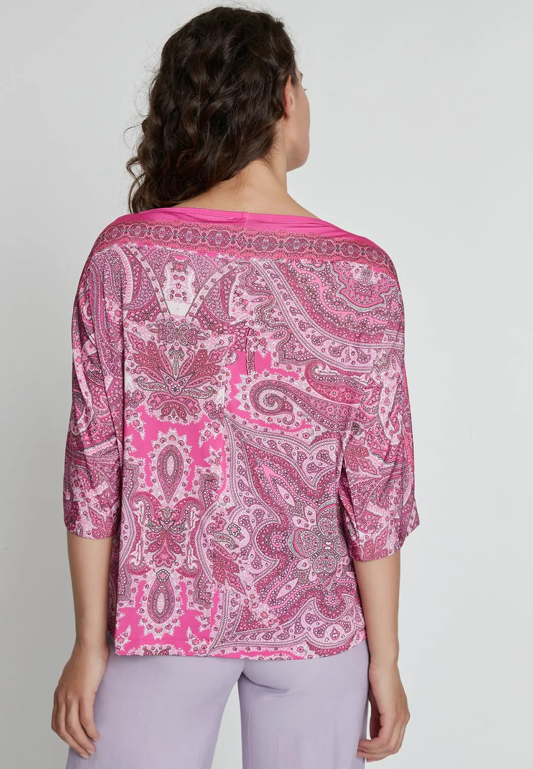 Ana Alcazar Kimly top jersey paisley colorato