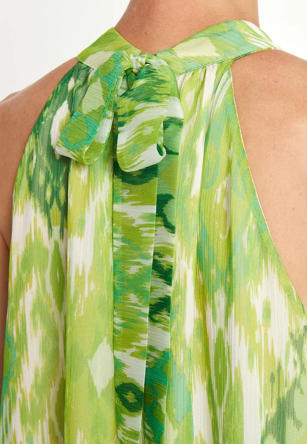 Ana Alcazar Lilea abito halter maxi fantasia ornato