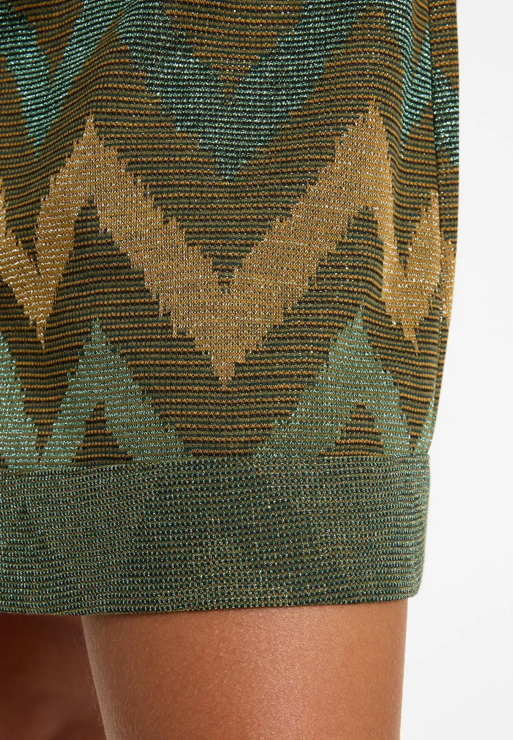 Ana Alcazar Ava abito svasato verde lurex