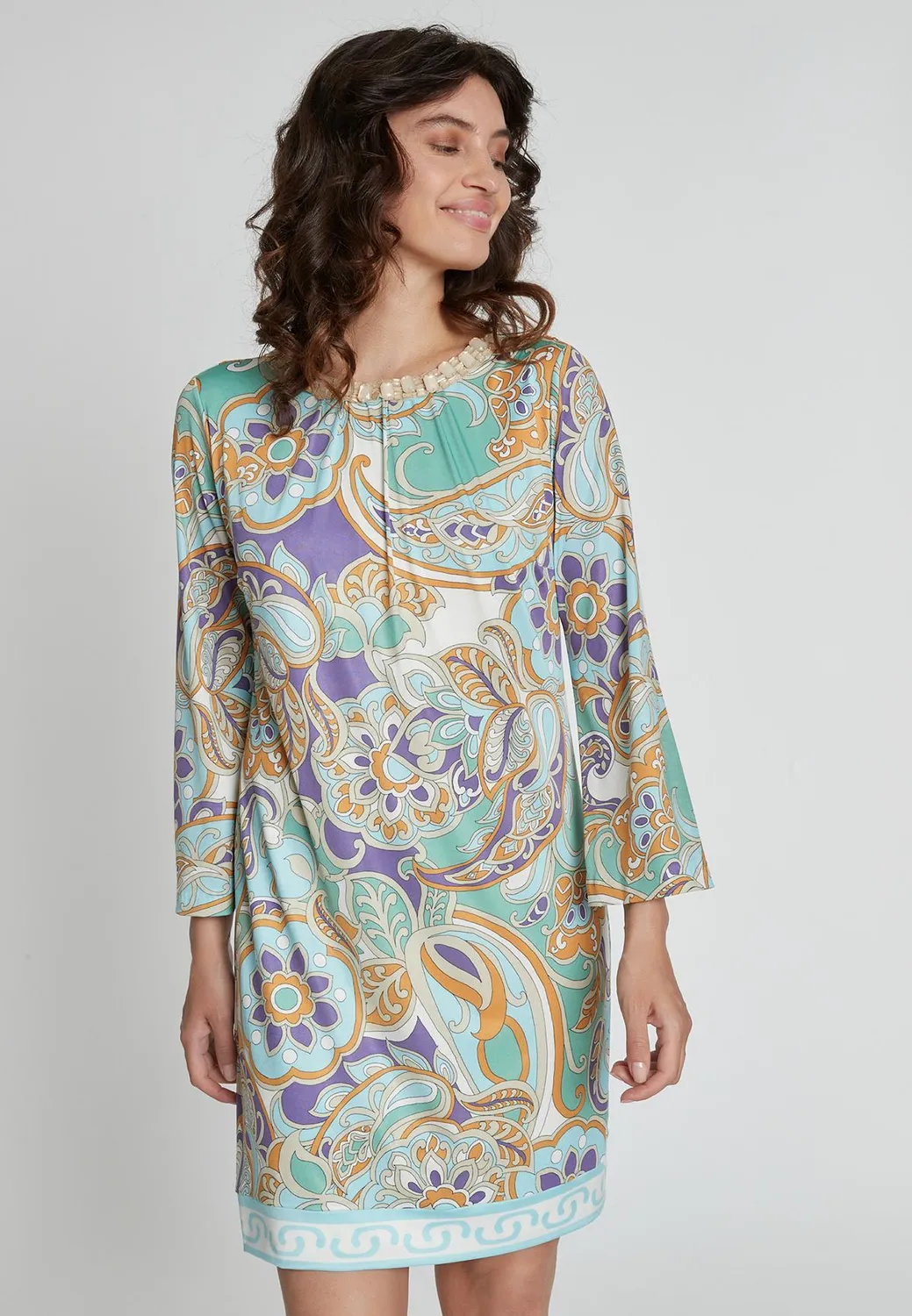 Ana Alcazar Kisina abito corto paisley pastel