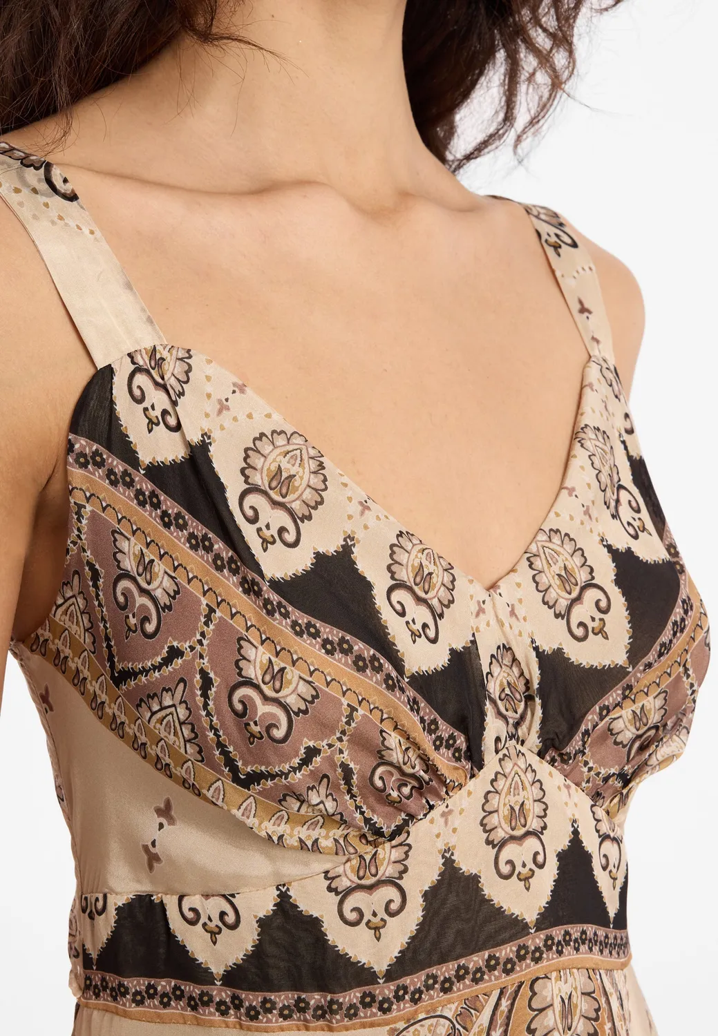 Ana Alcazar Deana abito midi marrone paisley