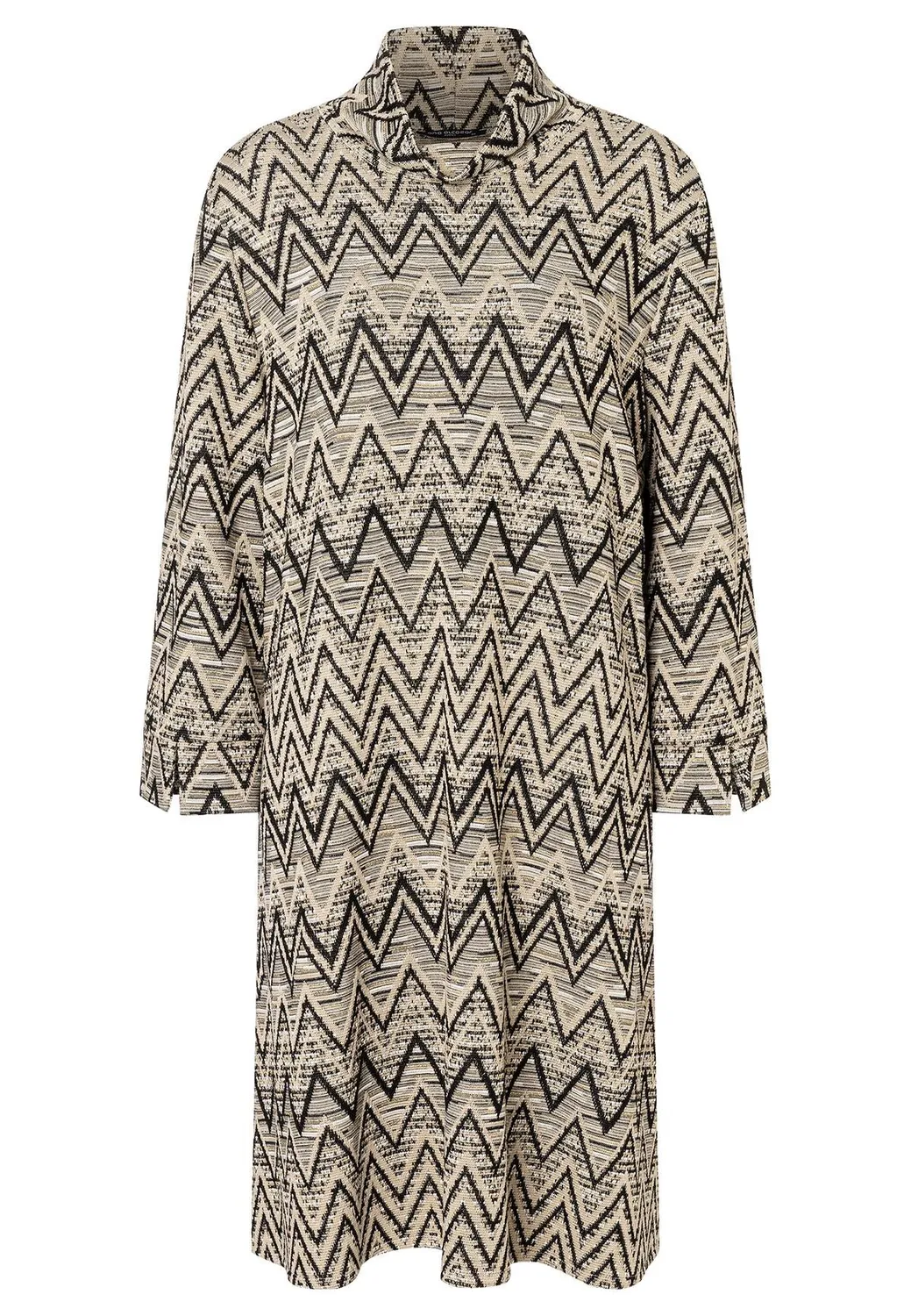 Ana Alcazar Ashea abito svasato maglia beige nero