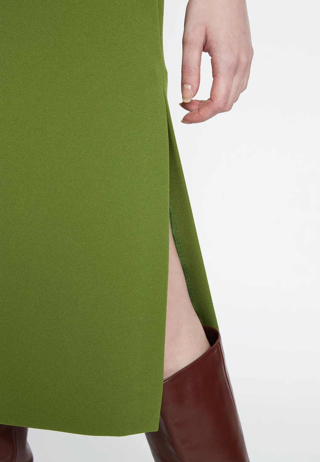 Ana Alcazar Sifora abito midi verde mela maniche lunghe