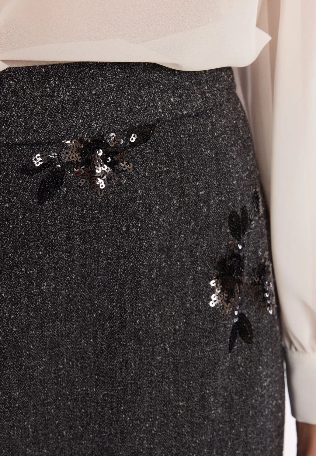Ana Alcazar Evanita minigonna tweed lurex nero