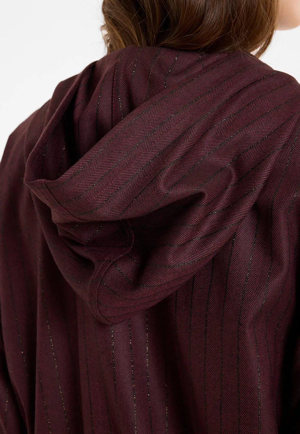 Ana Alcazar Adea giacca blouson bordeaux gessata