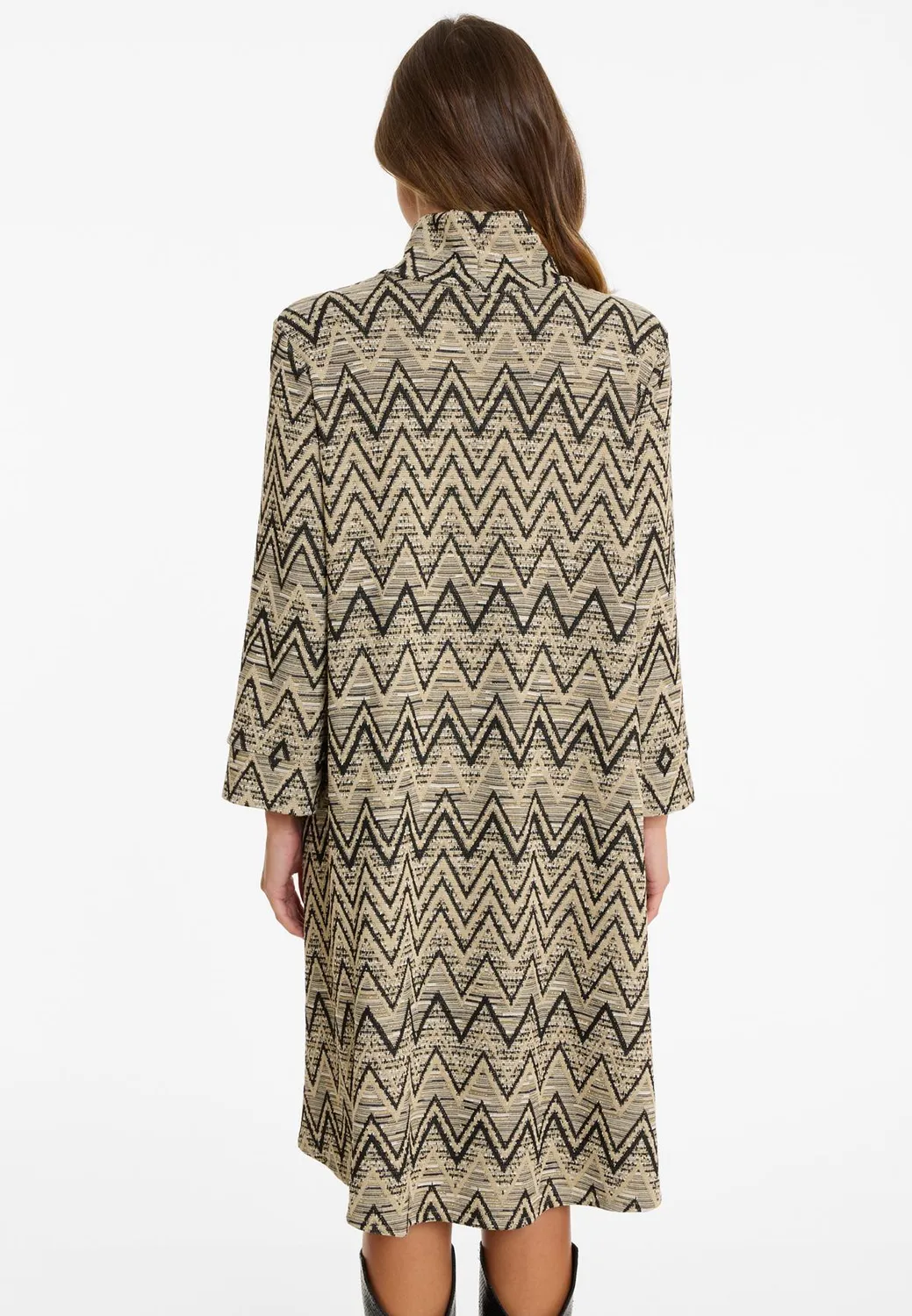 Ana Alcazar Ashea abito svasato maglia beige nero