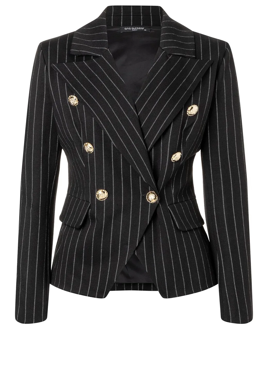 Ana Alcazar Somba blazer gessato sagomato nero