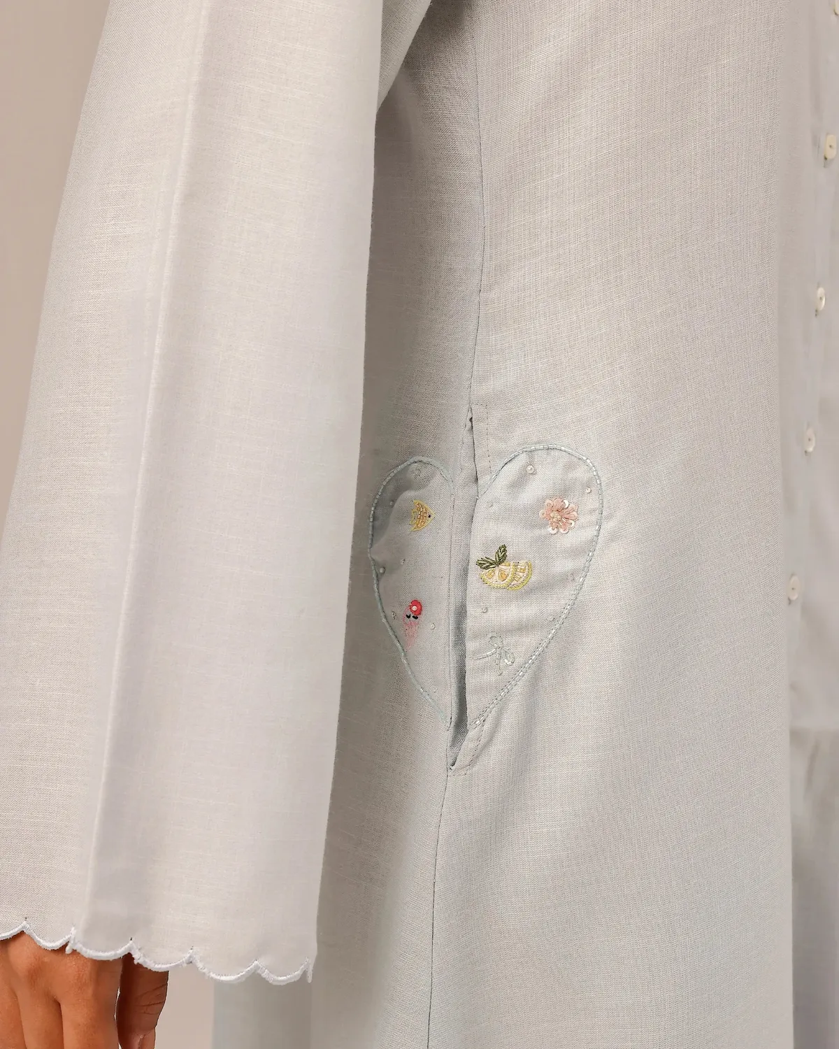 Our Dve Seafoam abito donna grigio lino