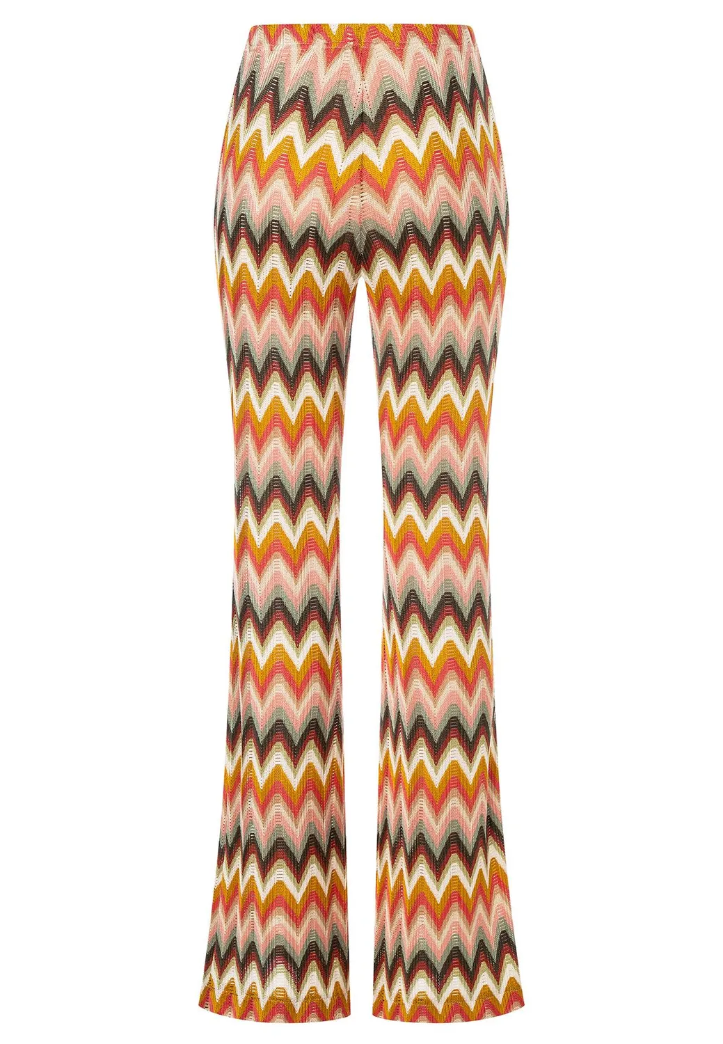 Ana Alcazar Poely pantaloni maglia marrone zigzag
